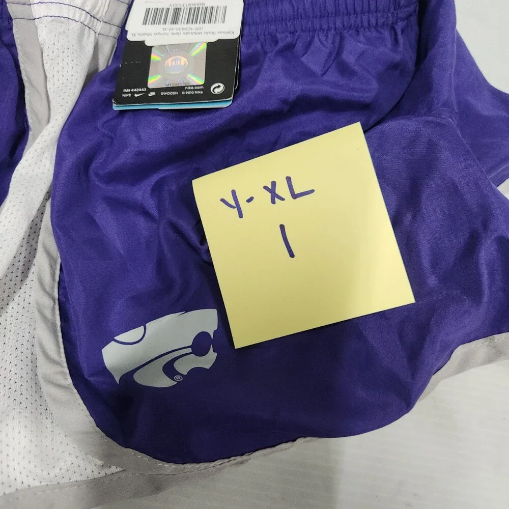 Nike Kansas State Wildcats Girls Tempo Shorts XL Purple White Athletic School